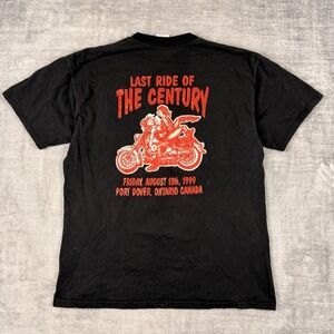 Bike Rally Shirt Mens Large Black Vtg 1999 Girls Biker Port Dover Double Sided